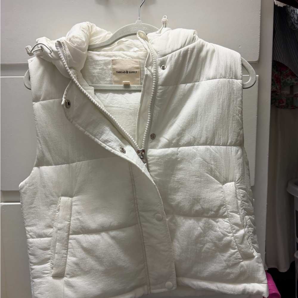 Thread & Supply Cream Quilted Vest